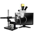 Scienscope CMO-PK7E-DPL-S E-Series 0�-45� Tilting Head on Single Arm Boom Stand w/ HD camera & Fiber Optic Dual Pipe Light 