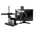 Scienscope MAC-PK5-DPL-HD Macro Zoom Lens w/ HD Camera & Fiber Optic Dual Pipe Light Featuring NEW Gliding Arm Boom Stand