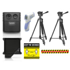 Seek Scan with tripods, IR thermometer and signage