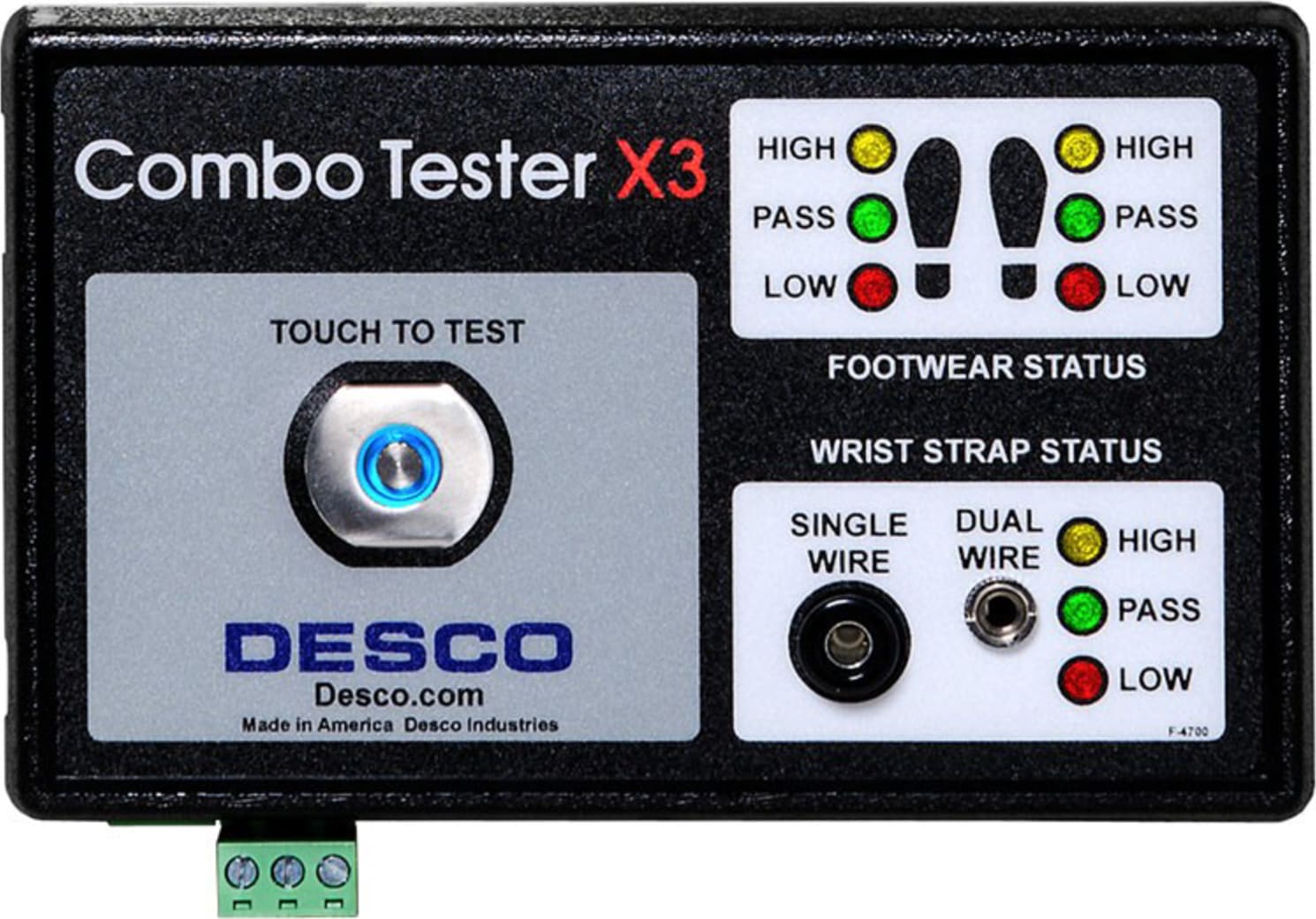 Desco 19275 - Combo Tester X3, Tester Only (Does not Include Stand or Dual Foot Plate)