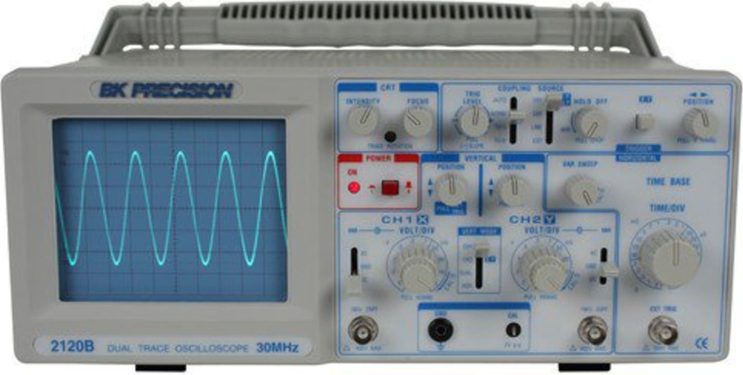 BK Precision 2120B - 30 MHz 2-Trace Analog Oscilloscope with Probes