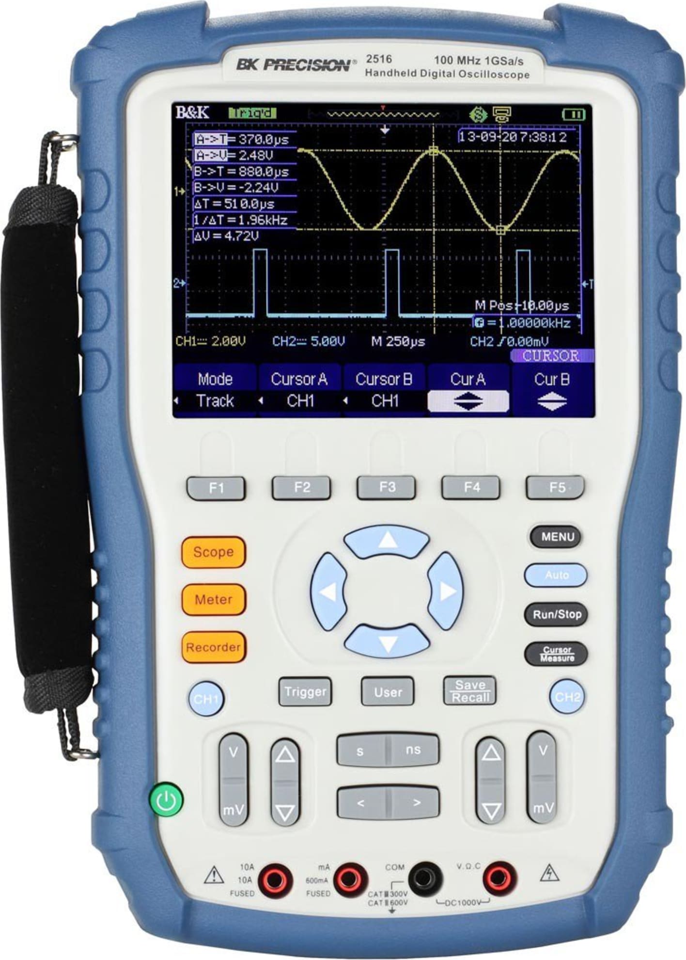 BK Precision 2516 100 MHz 1 GSa/s Handheld Digital Storage Oscilloscope