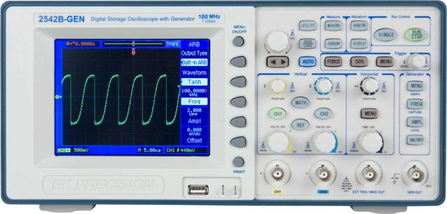 BK Precision 2542B-GEN - 100 MHz 1 GSa/s Digital Storage Oscilloscope