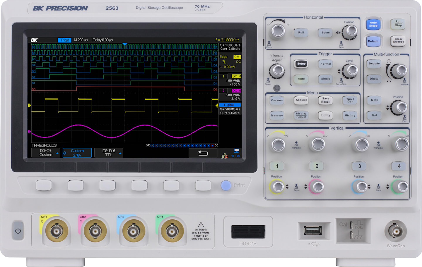 BK Precision 2563 70 MHz, Digital Storage Oscilloscope
