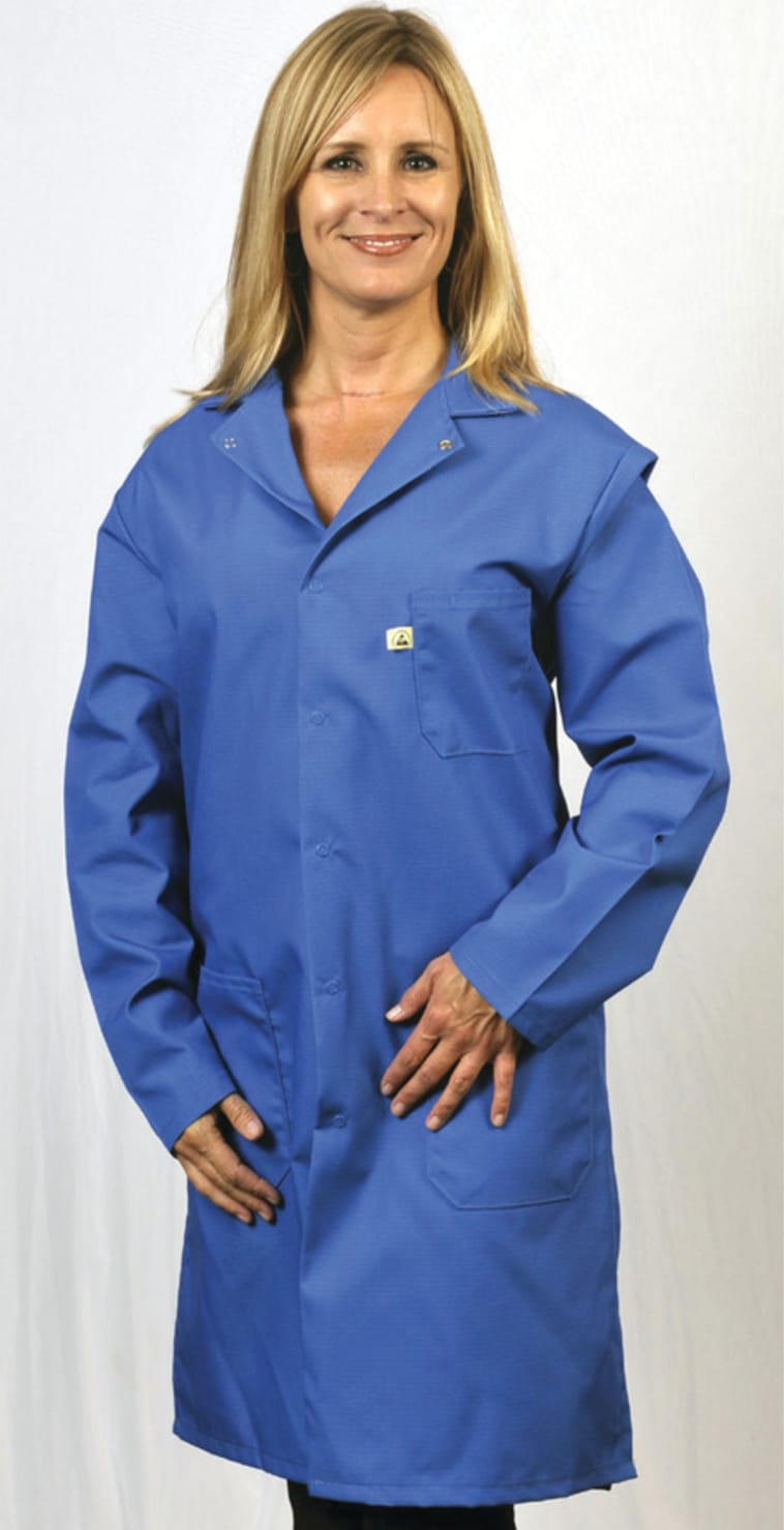 Tech Wear 371ACS-M - ESD-Safe Lab Coat, Royal Blue, Medium | TEquipment
