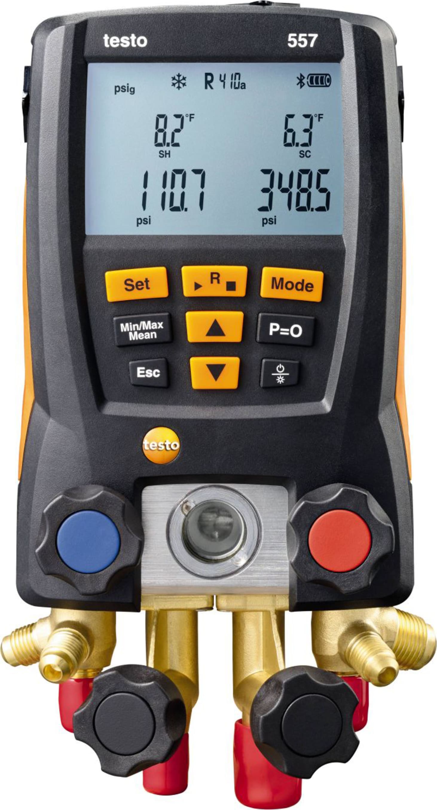 Testo 557 - 4-Valve Digital Manifold with Bluetooth and External Vacuum Gauge