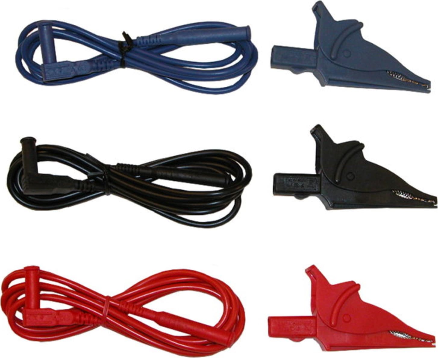 AEMC 2119.55 Lead - Set of 3, 5 ft Color-coded Safety Leads, 3 Color-coded Safety Alligator Clips
