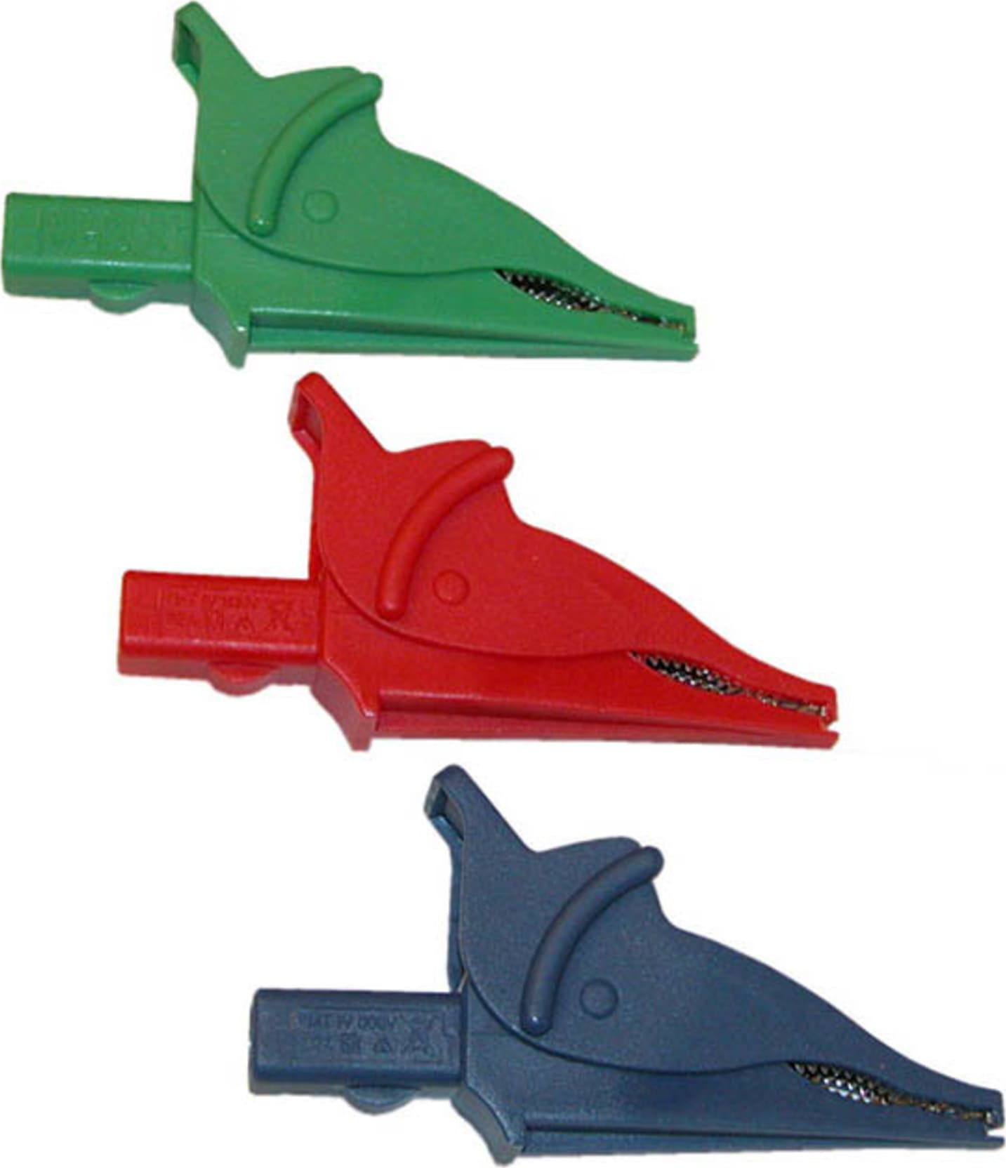 AEMC 2140.70 Clip Set of 3, Color-coded Alligator Clips (red, blue & green)