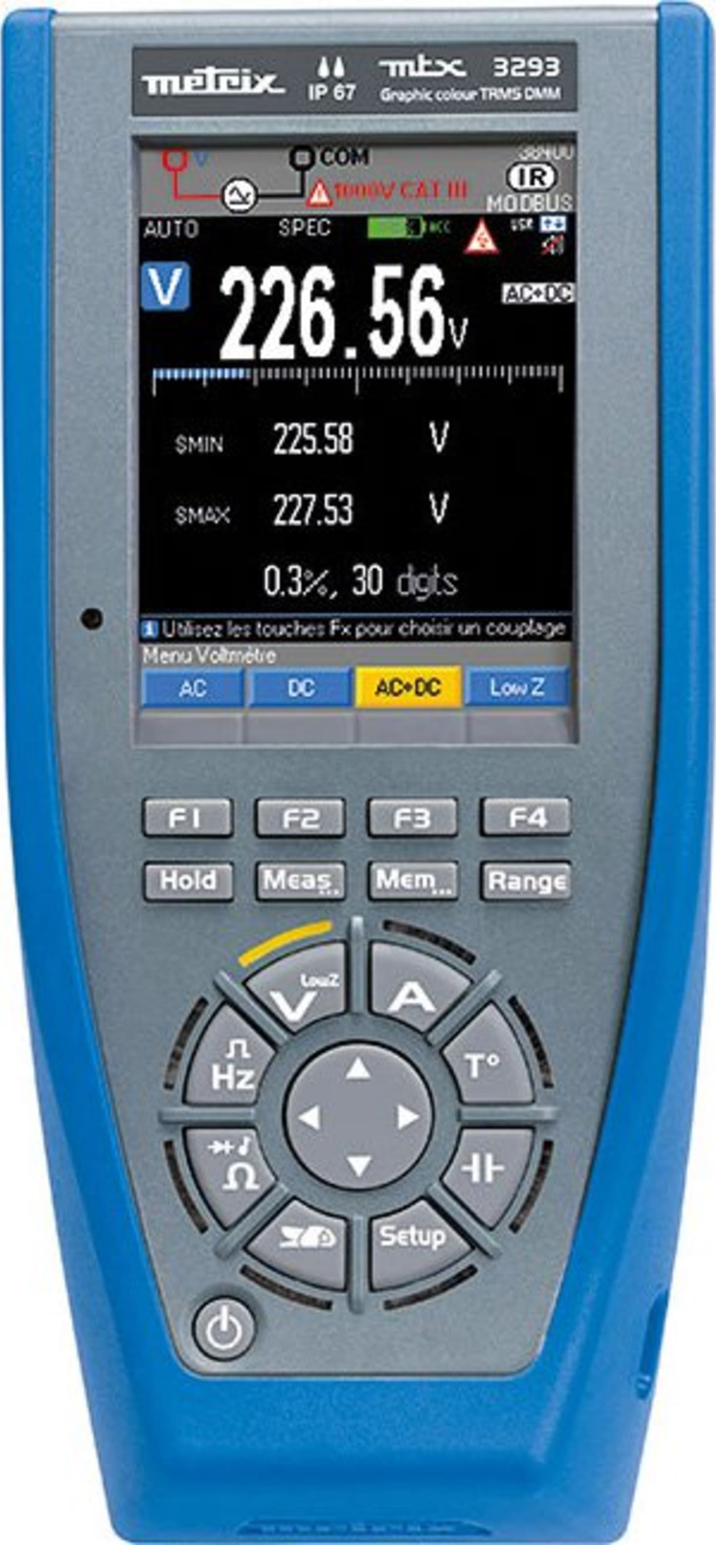 AEMC 2154.06 DMM Model MTX 3293-BT (ASYC IV, TRMS, 100,000-cts, Bluetooth, USB, Color Graphical Display) 