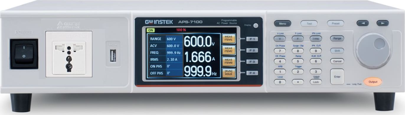 Instek APS-7100 1000VA Programmable AC Power Source - Front View