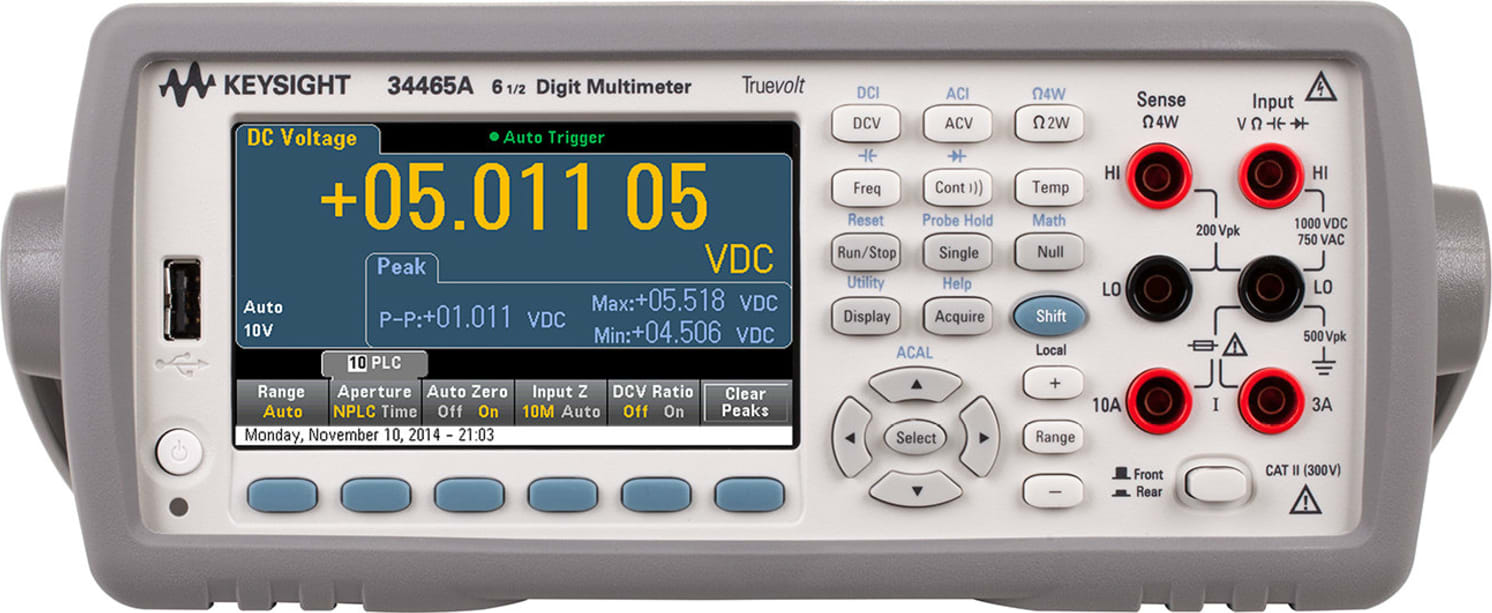 Agilent 34465A 6 1/2 Digit, Performance Truevolt DMM Digital Multimeter - Front View