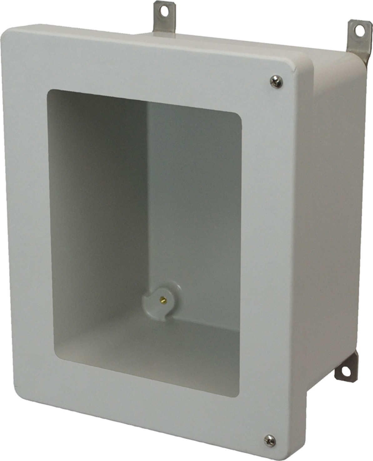 Allied Moulded AM1086HW 10x8x6 NEMA 4X Fiberglass Enclosure with Hinged Screw Cover and Window