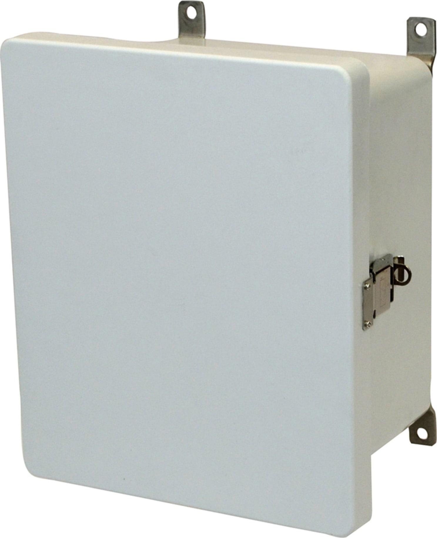 Allied Moulded AM1086L 10x8x6 EMA 4X Fiberglass Enclosure with Snap Latch Hinged Cover