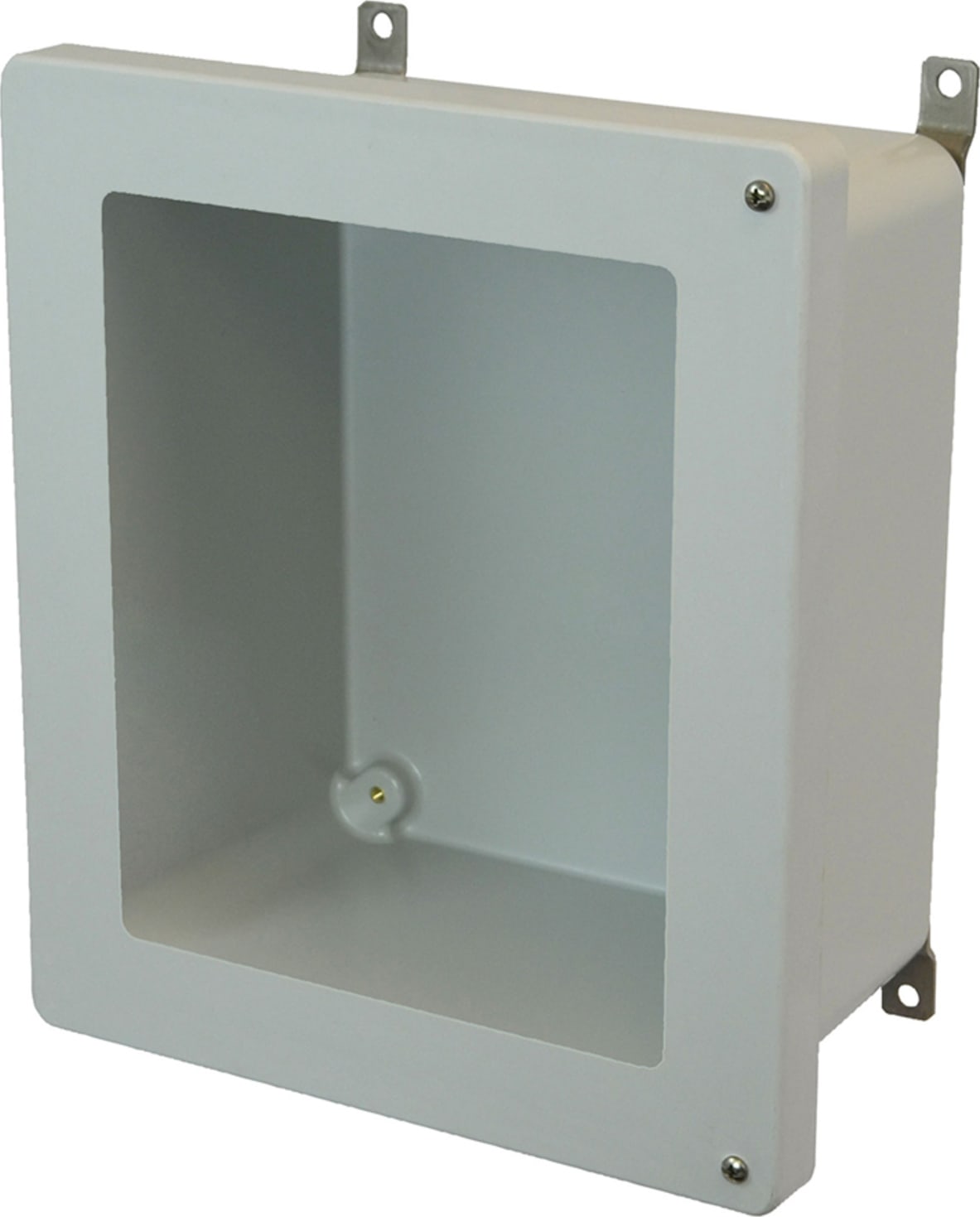 Allied Moulded AM1206HW 12x10x6 NEMA 4X Fiberglass Enclosure with Hinged Screw Cover and Window