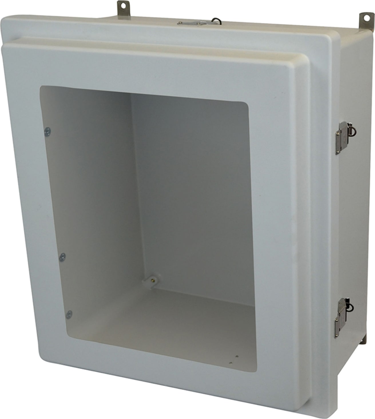 Allied Moulded AM1868RLW 18x16x8 NEMA 4X Fiberglass Enclosure with Raised Snap Latch Hinged Cover & Window