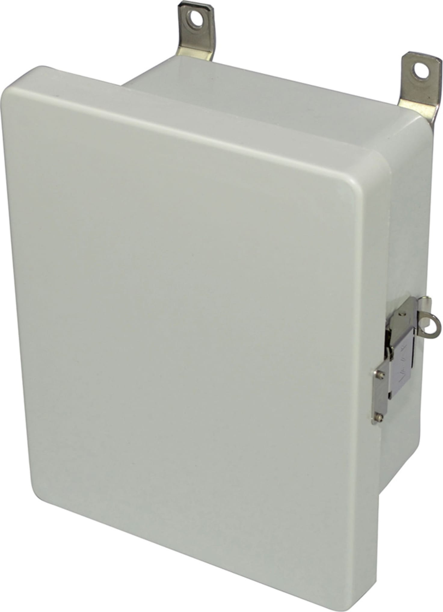 Allied Moulded AM864L 8x6x4 NEMA 4X Fiberglass Enclosure with Snap Latch Hinged Cover