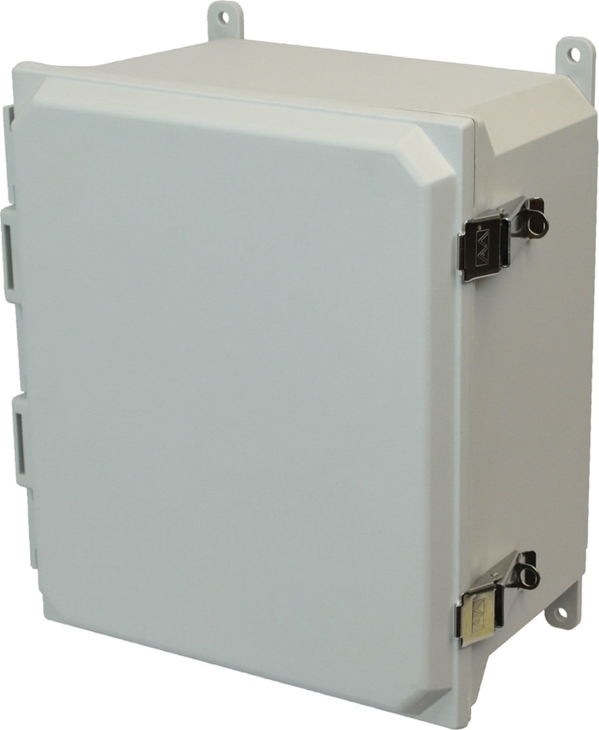 Allied Moulded AMU1206L 12x10x6 NEMA 4X Fiberglass Enclosure with Snap Latch Hinged Cover