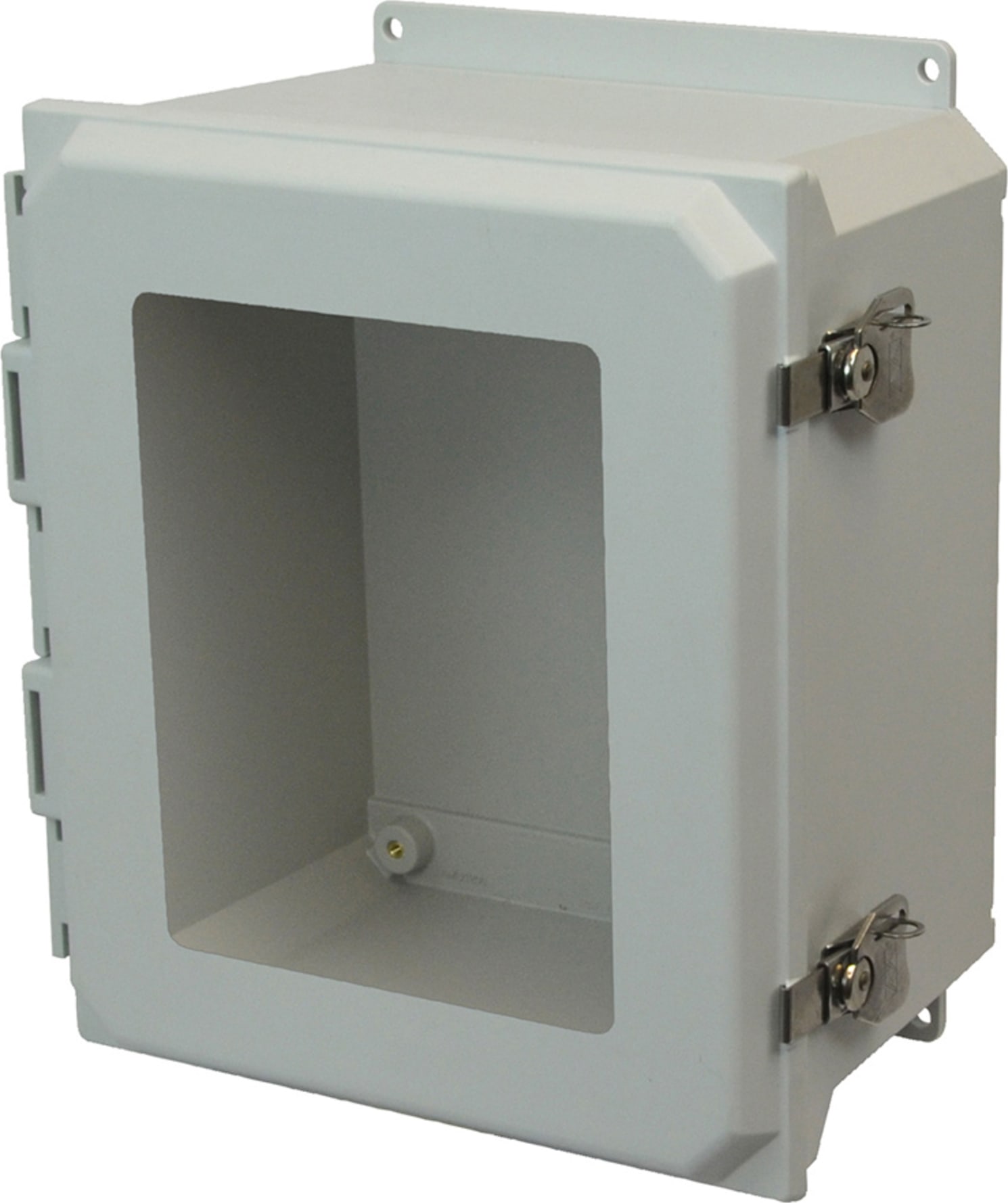 Allied Moulded AMU1426TWF 14x12x6 NEMA 4X Twist Latch Hinged Cover Fiberglass Enclosure