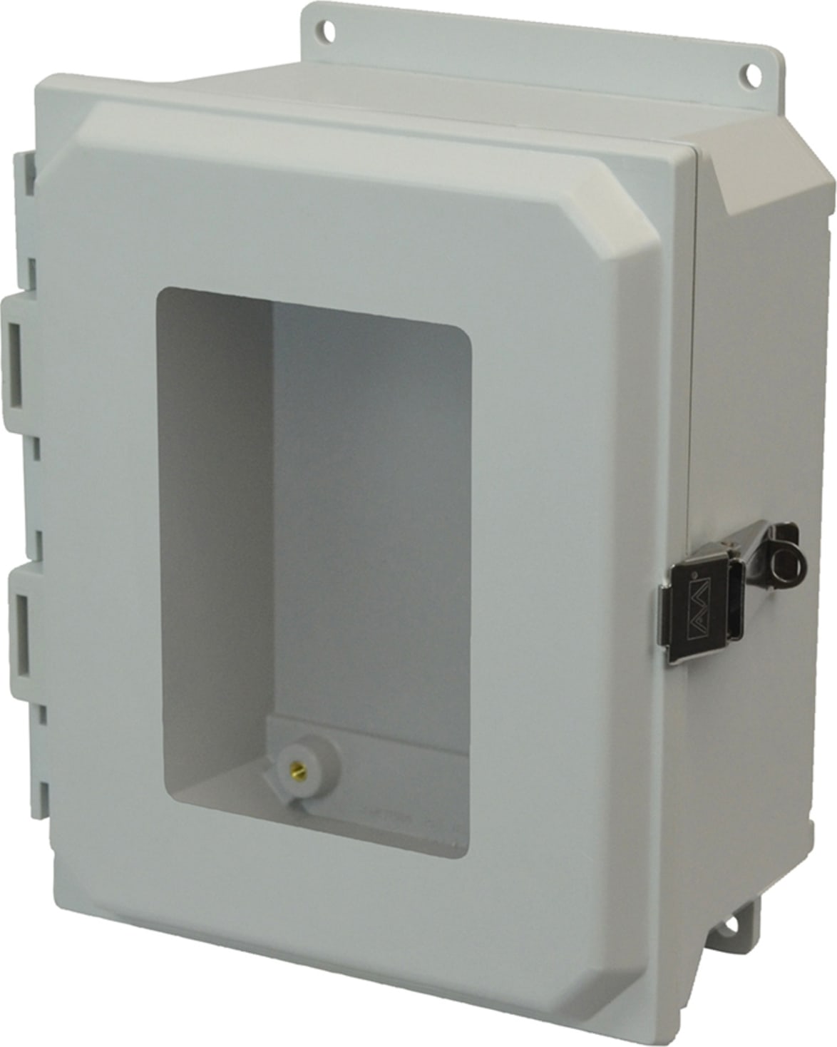 Allied Moulded AMU864LWF Metal Snap Latch Hinged Window Cover Wall Mount Enclosure Assembly