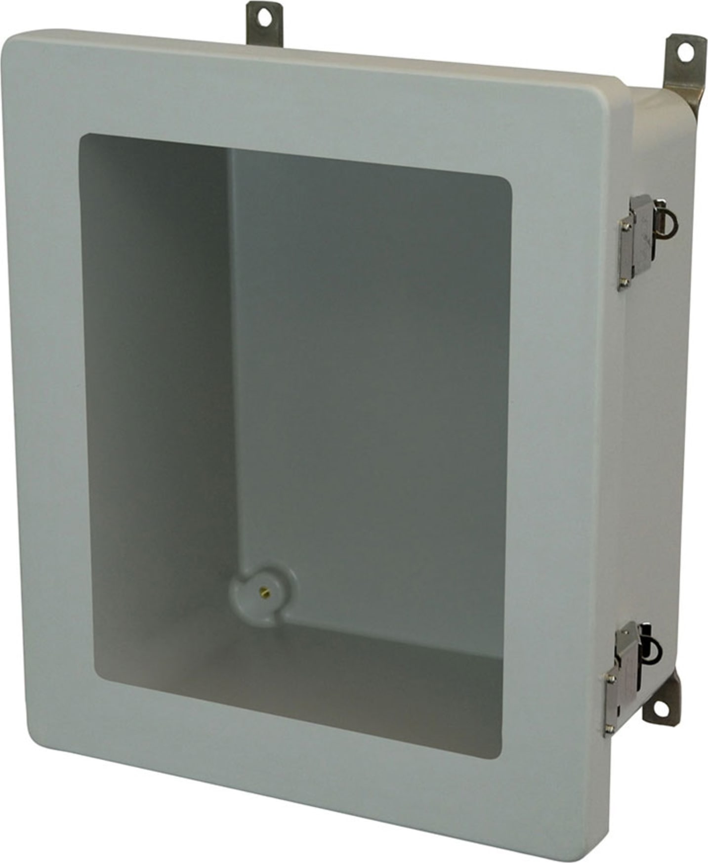 Allied Moulded AM1206LW 12x10x6 NEMA 4X Fiberglass Enclosure with Quick-Release Latch Hinged Cover with Window