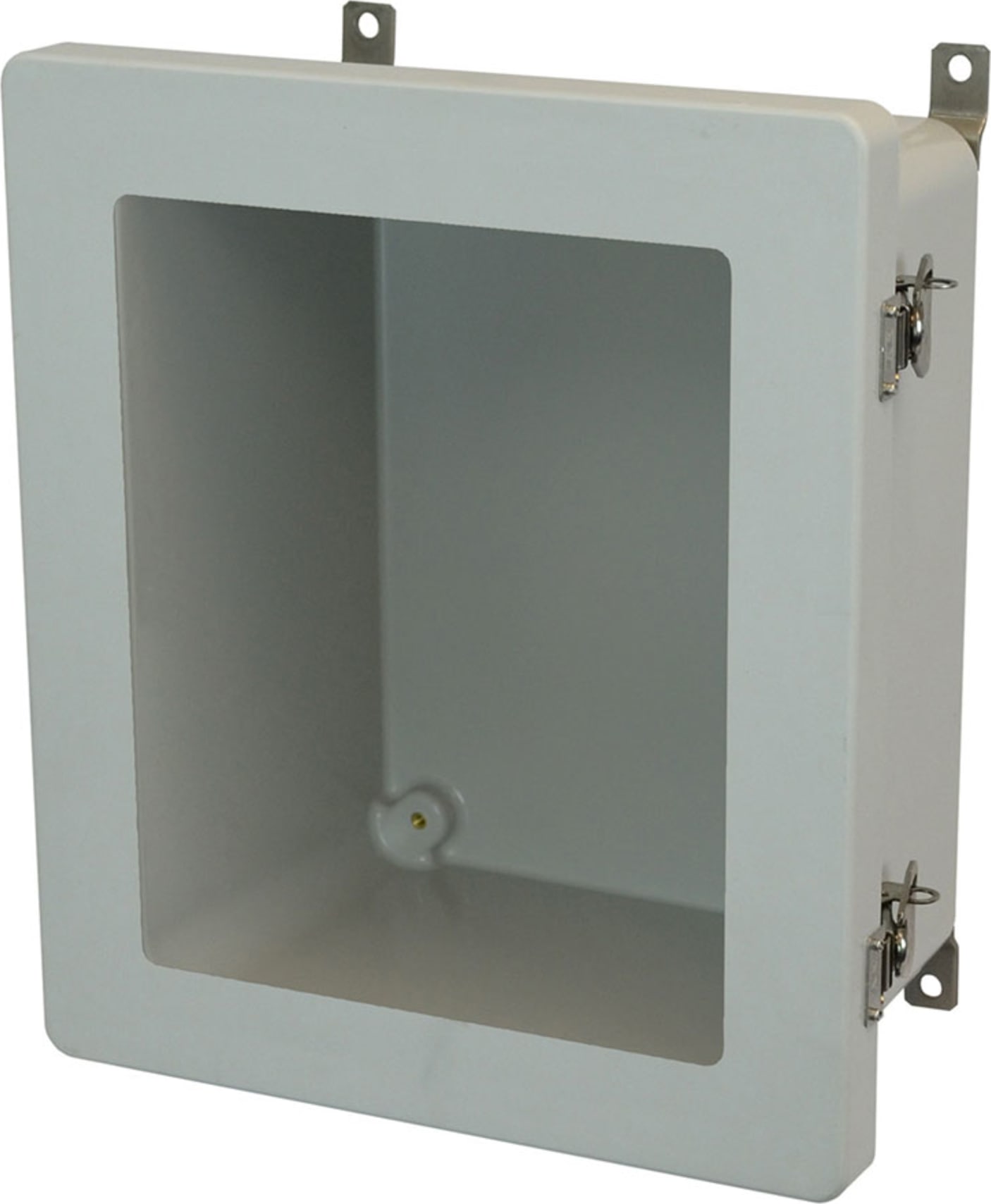 Allied Moulded AM1206TW 12x10x6 NEMA 4X Fiberglass Enclosure with Twist Latch Hinged Cover with Window