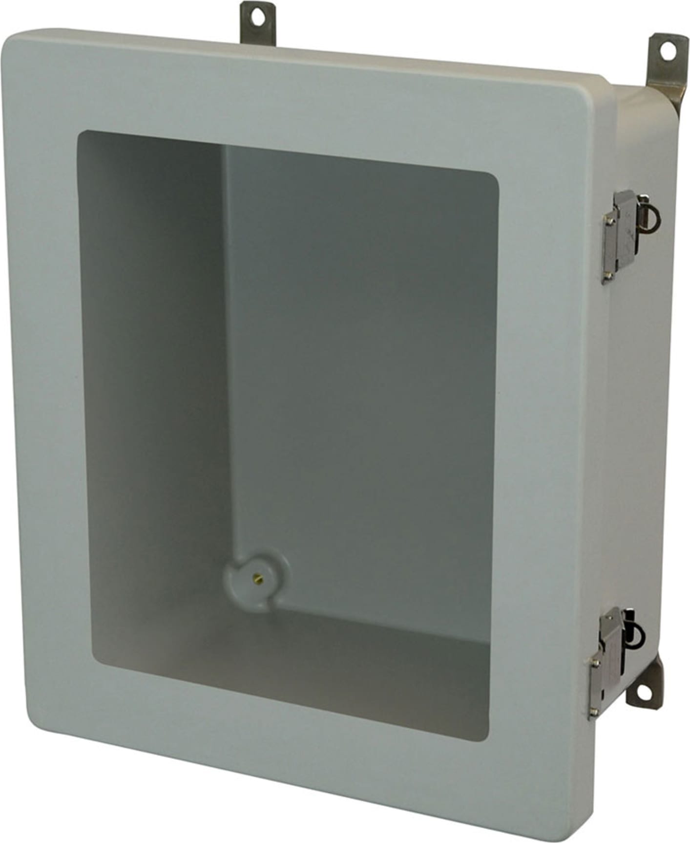 Allied Moulded AM1426LW 14x12x6 NEMA 4X Fiberglass Enclosure with Quick-Release Latch Hinged Cover with Window