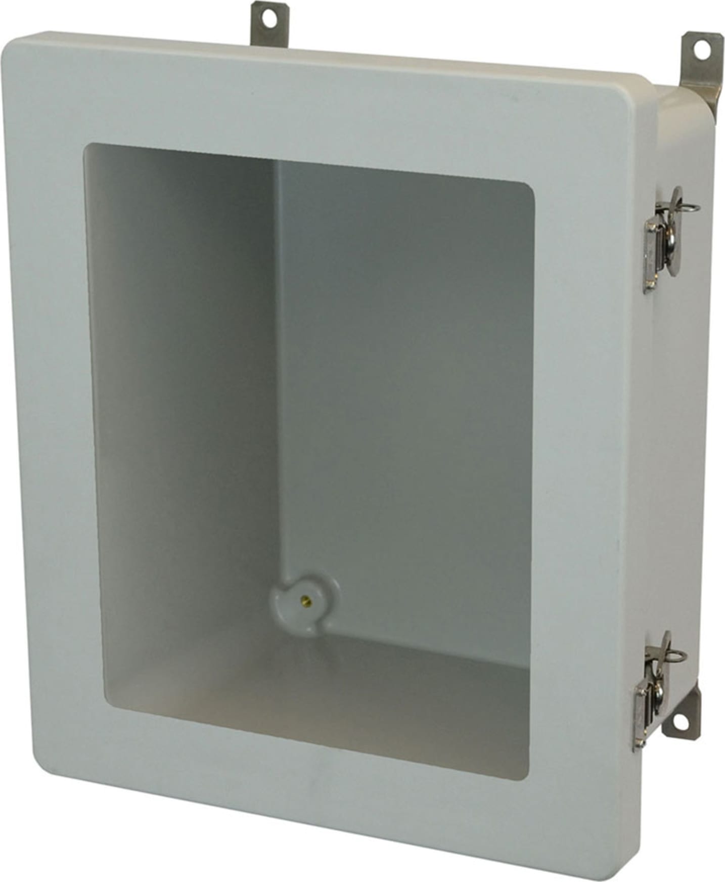 Allied Moulded AM1648TW 16x14x8 NEMA 4X Fiberglass Enclosure with Twist Latch Hinged Cover with Window