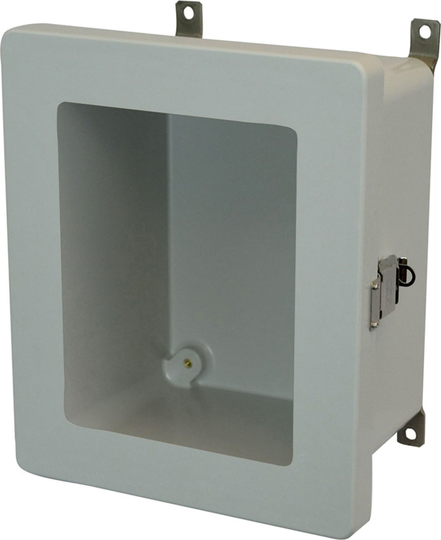 Allied Moulded AM864LW 8x6x4 NEMA 4X Fiberglass Enclosure with Quick-Release Latch Hinged Cover with Window