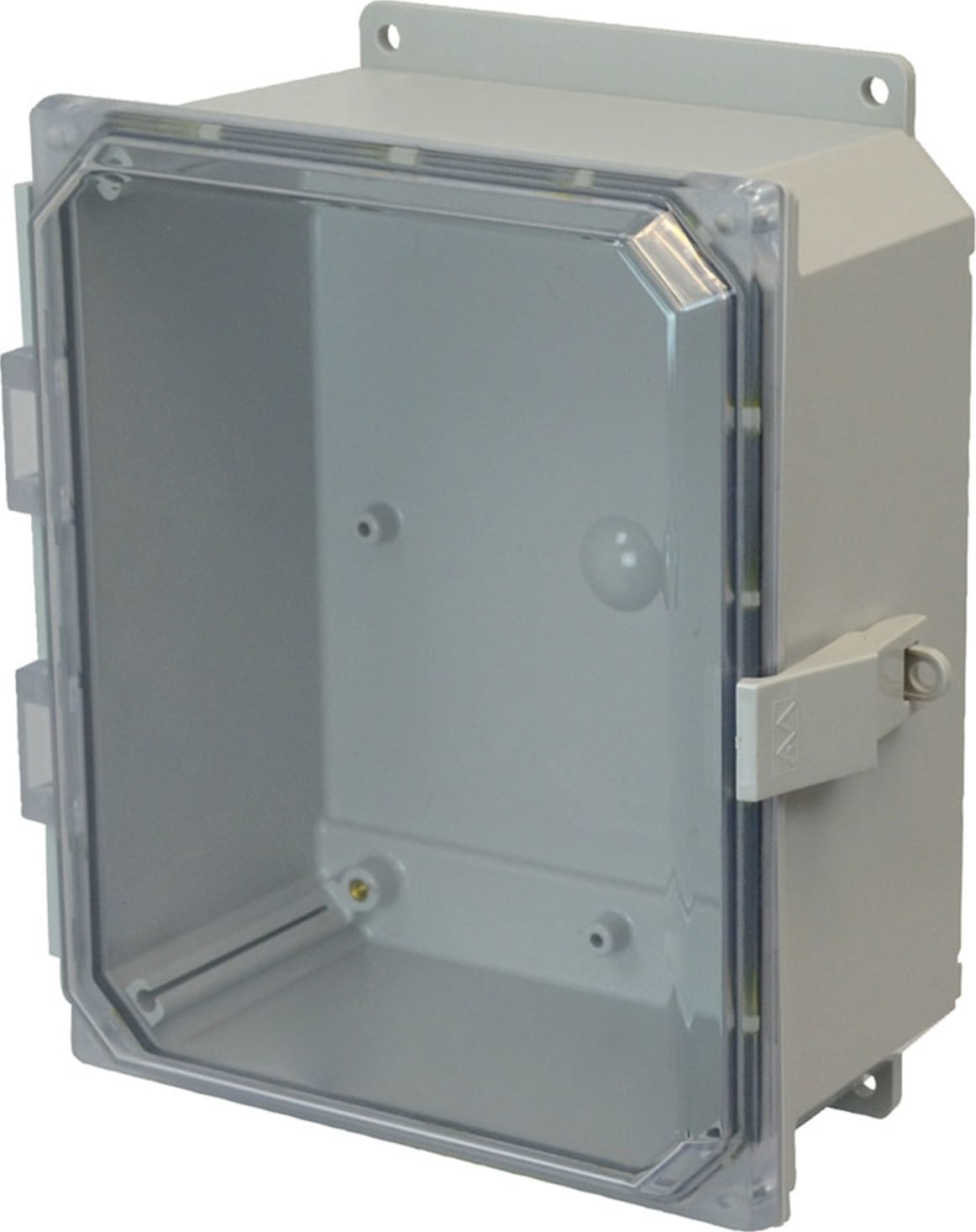 Allied Moulded AMP1084CCNLF NEMA 4X Polycarbonate Enclosure - 10x8x4 Mounting Flange