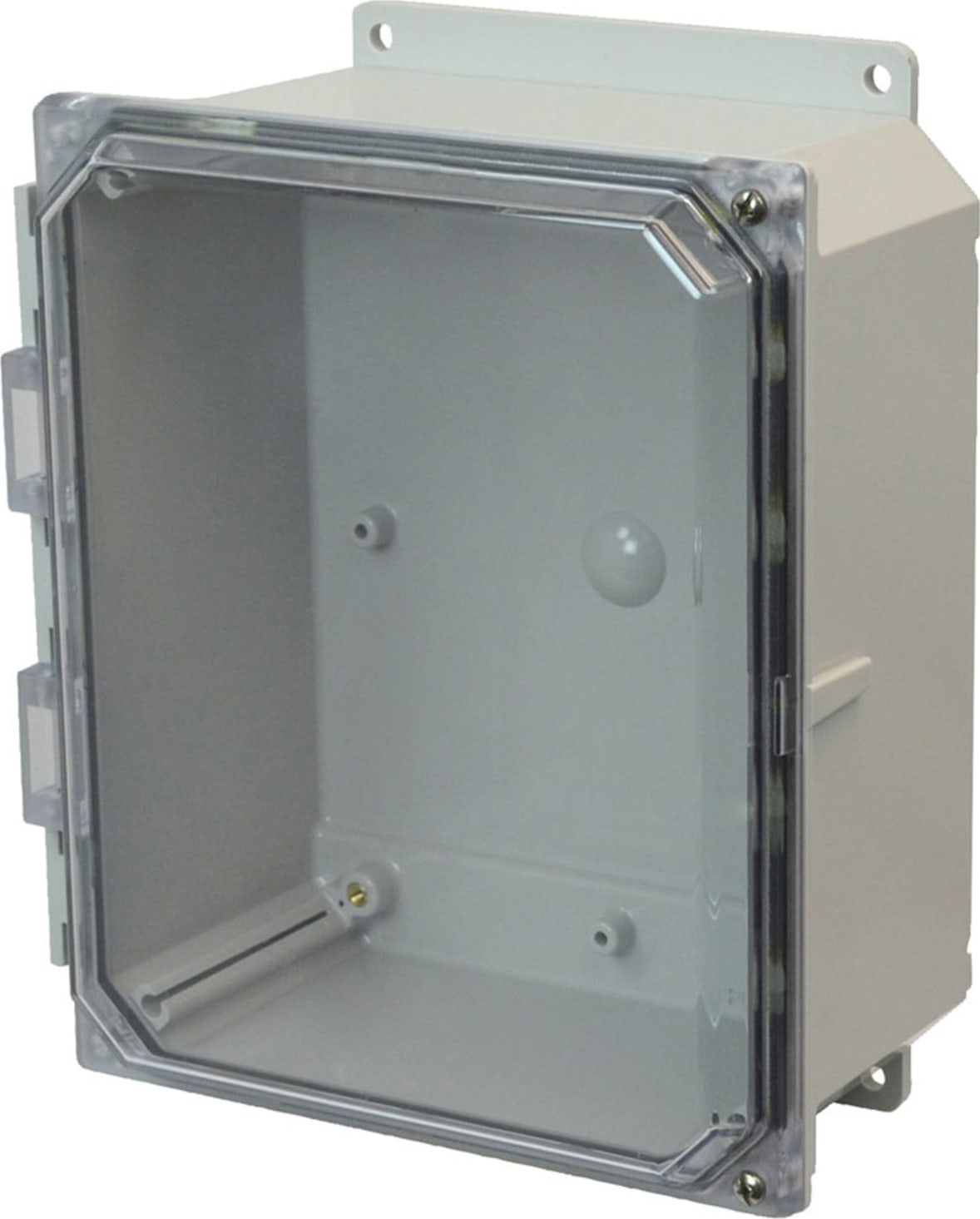 Allied Moulded AMP864CCHF 8" x 6" x 4" Polycarbonate Enclosure with Screw Cover Mounting Flanges
