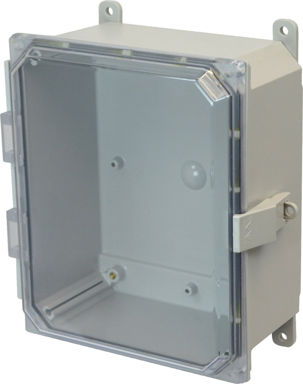 Allied Moulded AMP864CCNL 8" x 6" x 4" Polycarbonate Enclosure with Mounting Feet