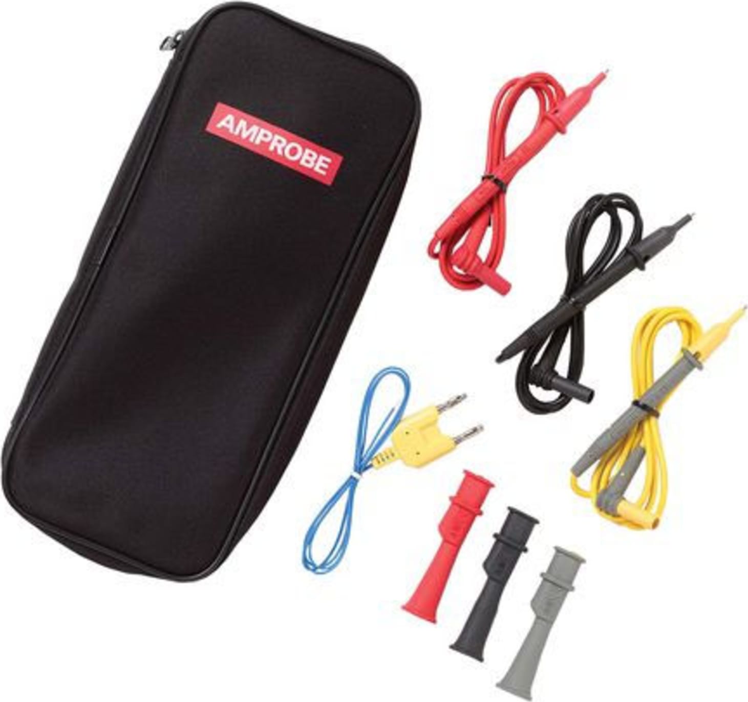 Amprobe TL-300 Fused Test Lead Set with Alligator Clips (Red, Black, Yellow), Case and Thermocouple