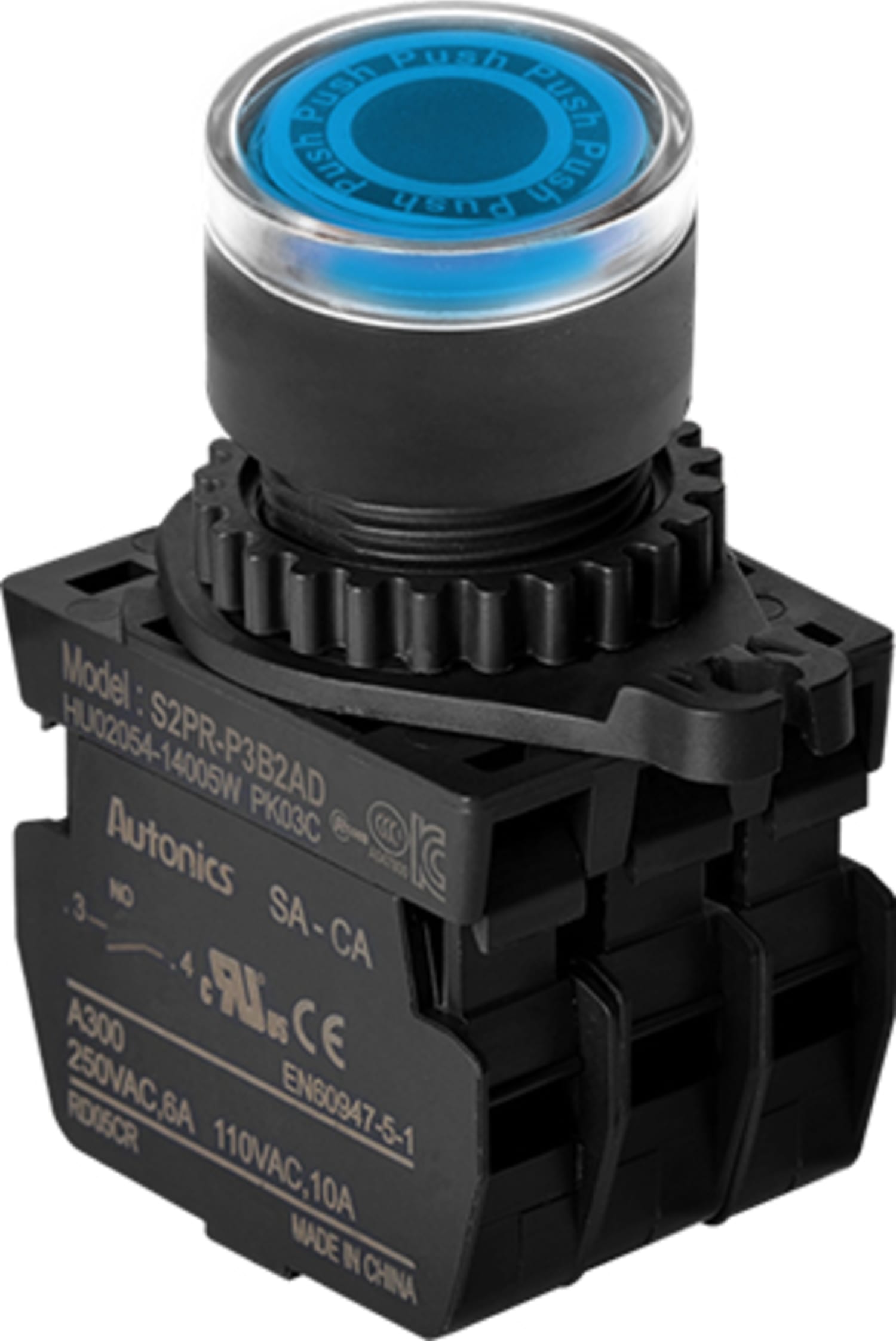 Autonics S2PR-P3B2AL 22-25 mm Push Button Switches - Blue