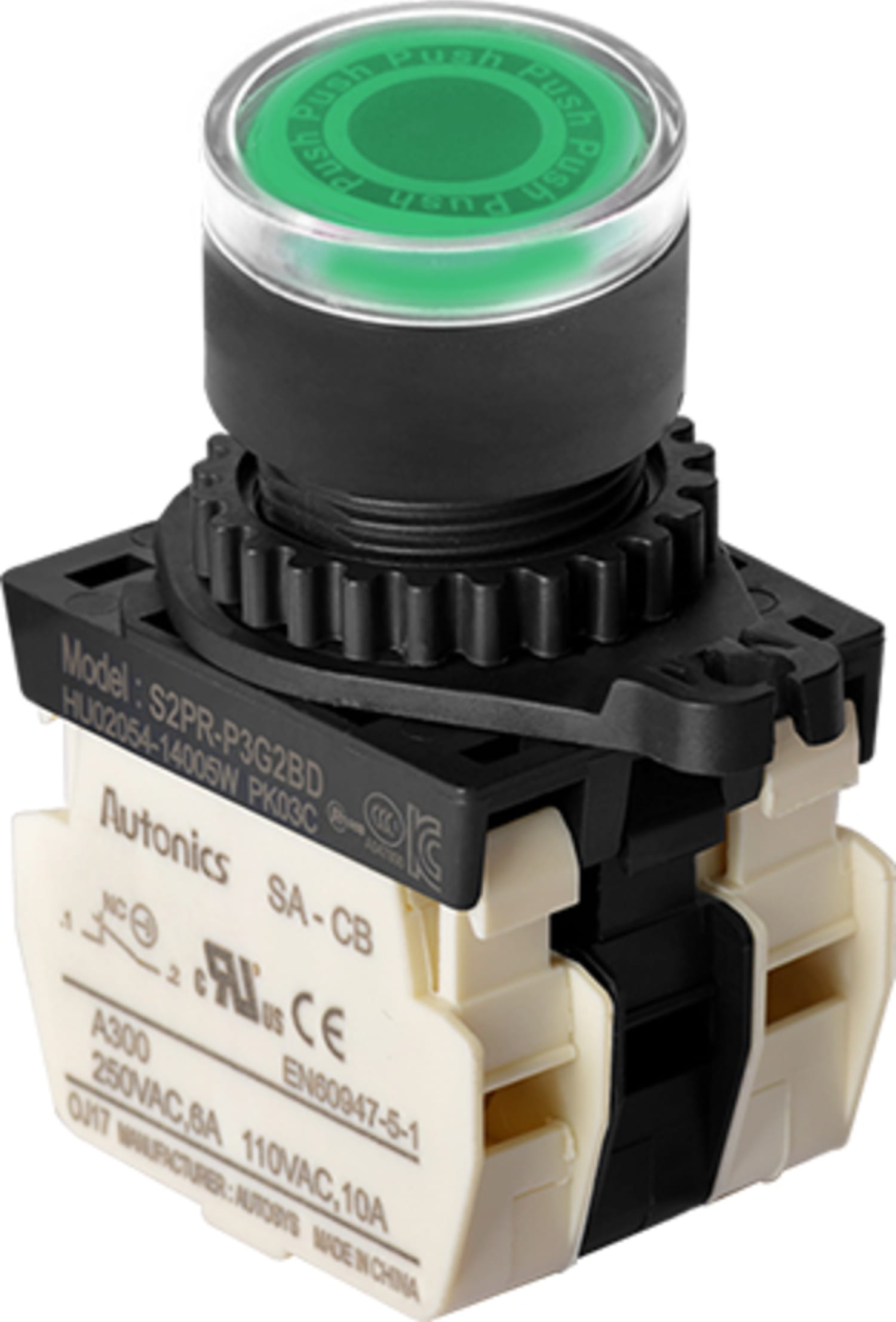 Autonics S2PR-P3G2BL 22-25 mm Push Button Switches - Blue