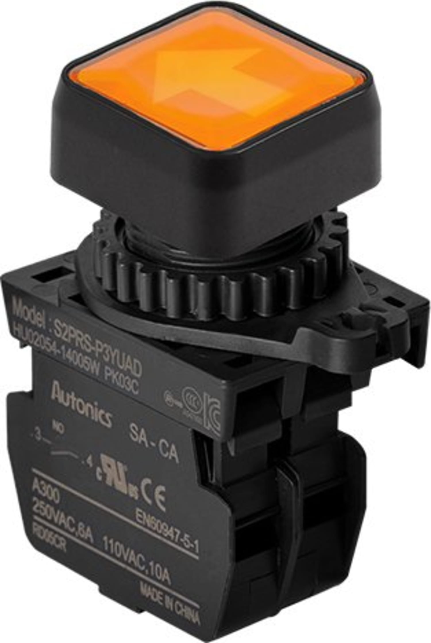 Autonics S2PRS-P3YUAD Square Type Push Button