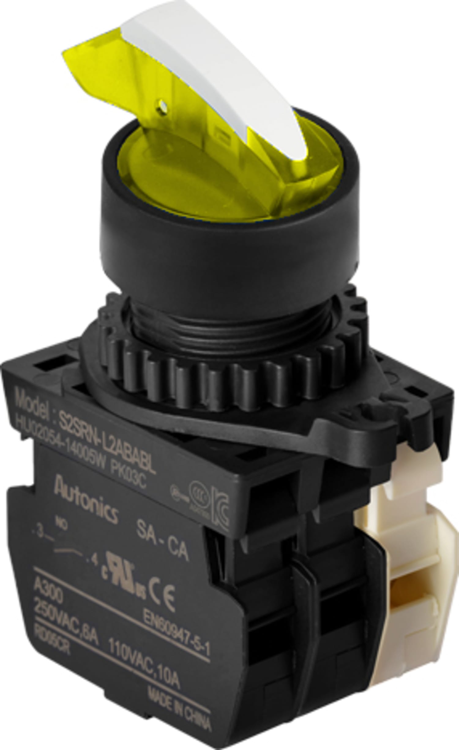 Autonics S2SRN-L5Y2ALM 22-25 mm Selector Switches - Yellow