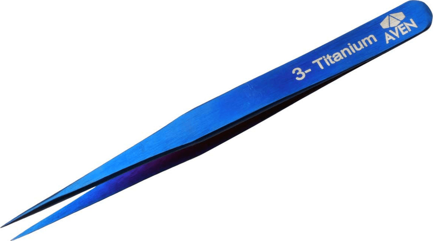 Aven Racca Aven Tools 18053TTB - Titanium Blue Tweezers, Pattern #3 | TEquipment