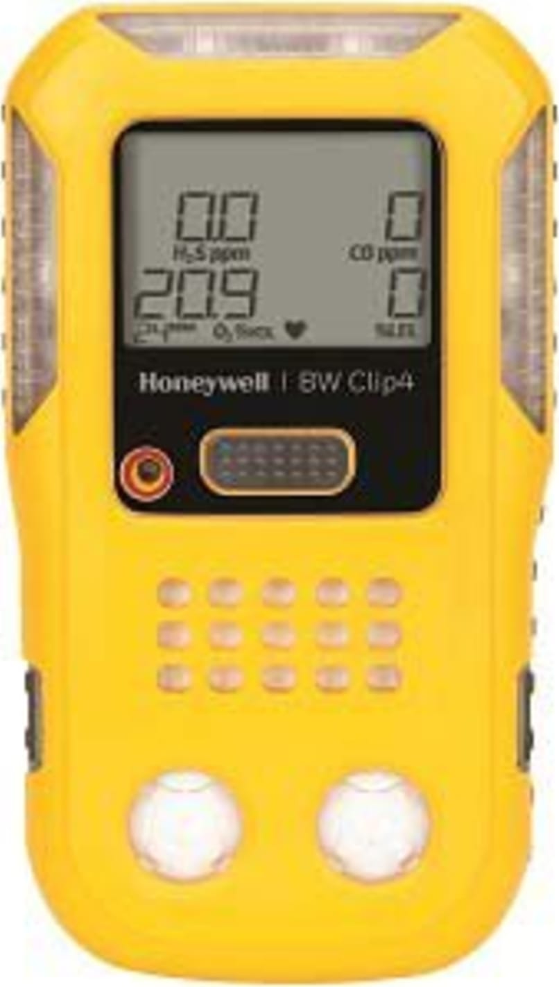 BW Clip4 Multi-Gas Portable Gas Detector, Yellow Housing