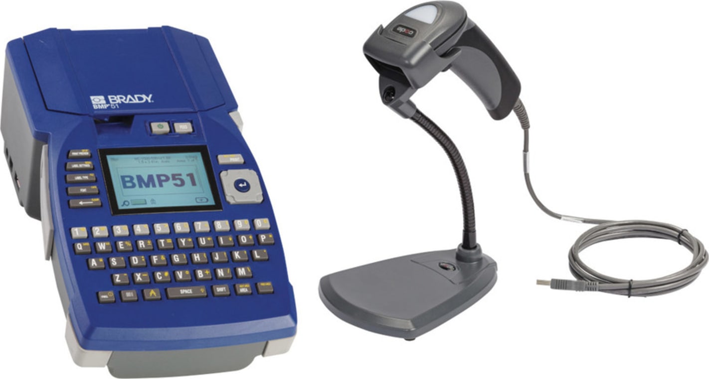 Brady Computer Software Brady 176716 Label Printer, with CR1500 Barcode Scanner & Software Kit ...
