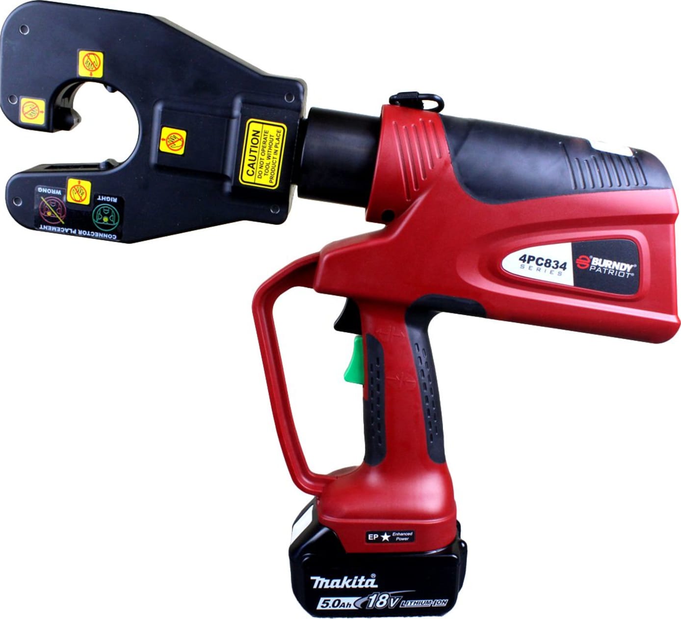 Burndy PAT4PC834L5 - PATRIOT 6-Ton Dieless 4 Point C-Head Crimper