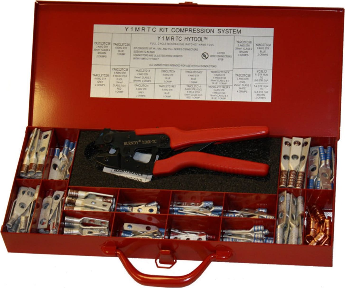 Burndy HYTOOL Hand Operated Ratchet Crimper Kit