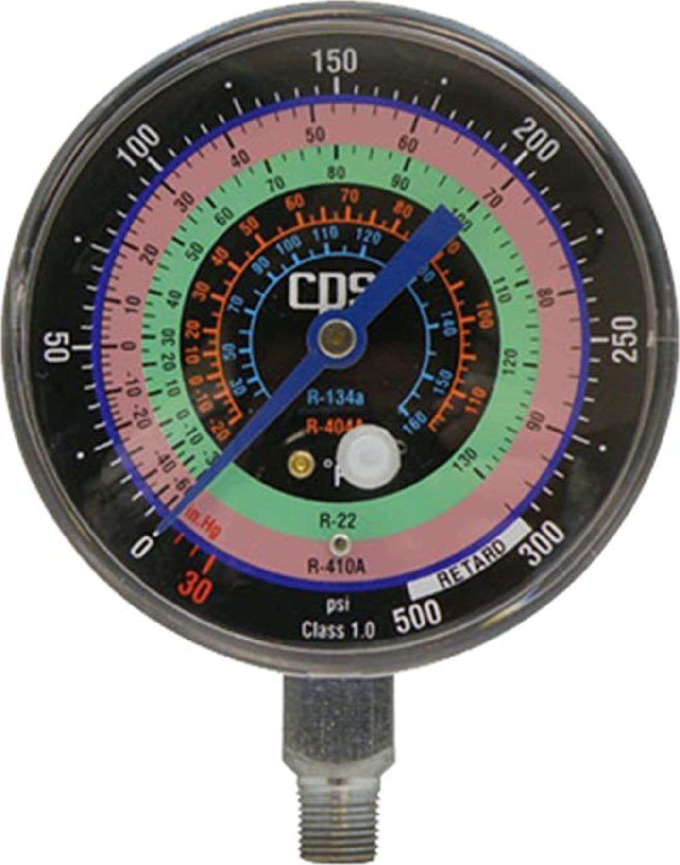 CPS Gauge R-134a 22 404A 410A 3-1/8" (80mm) PSI / F Chrome Metal Case