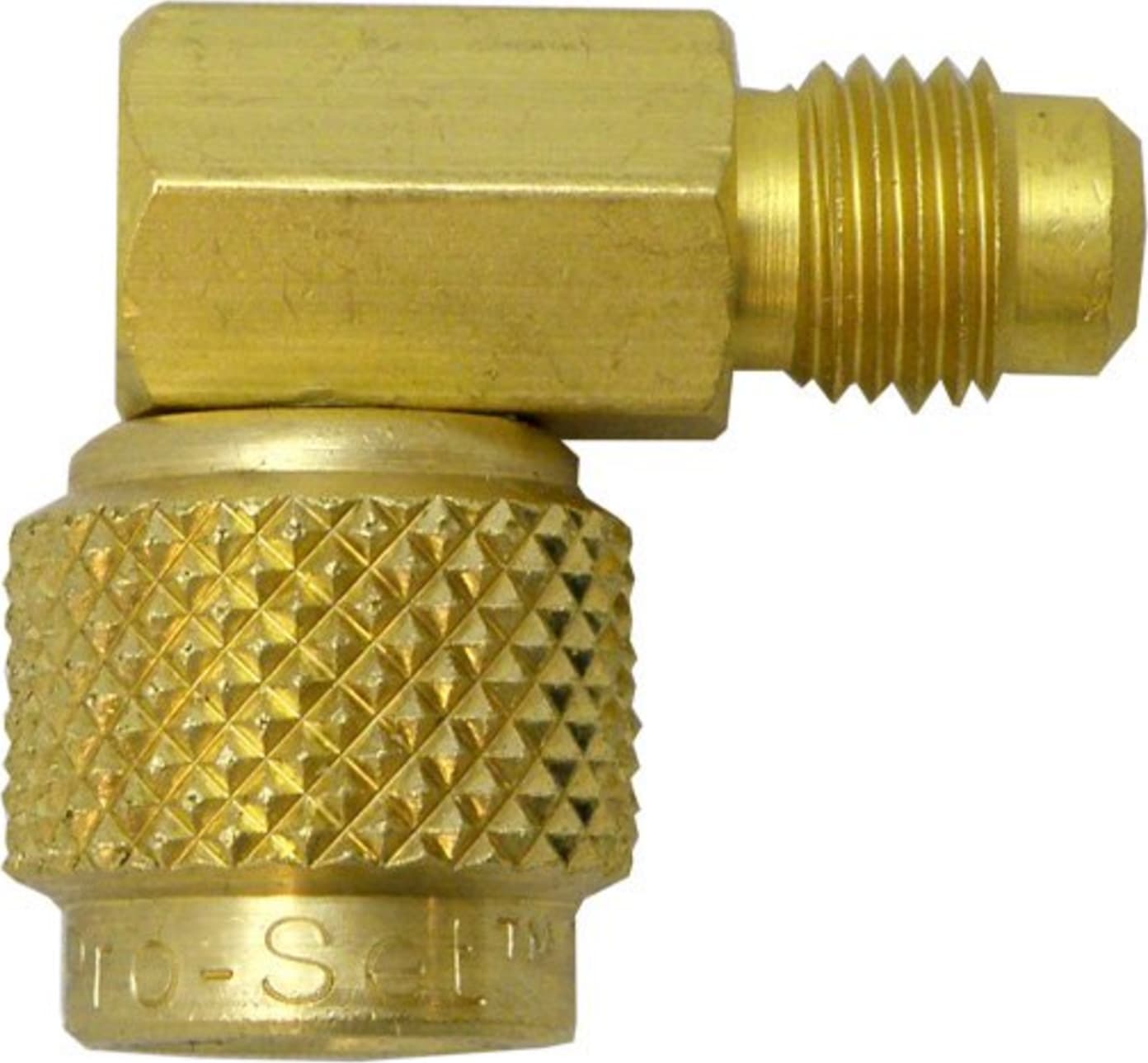 CPS AD149C - 1/4" SAE M x 1/4" SAE 90� F ADPT w/ Valve Core