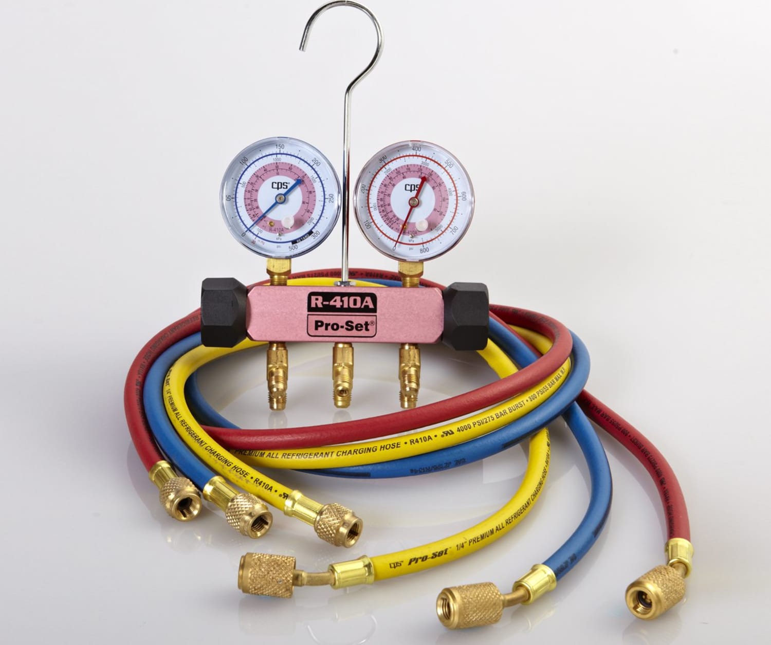CPS MEBP5A Piston Series 2 Valve Manifold - Pink Body, with 5' Anti-Blowback Hose Set
