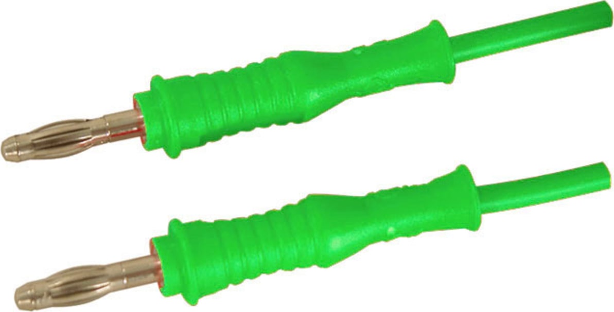 Cal Test CT2060-50-5 Banana Plug Test Lead, 4mm P-P - PVC 0.75, 50cm, Green