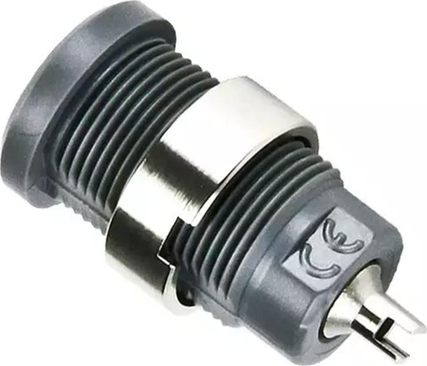 Cal Test CT2242-8 4mm Safety Jack, Solder Slot - Panel, Grey