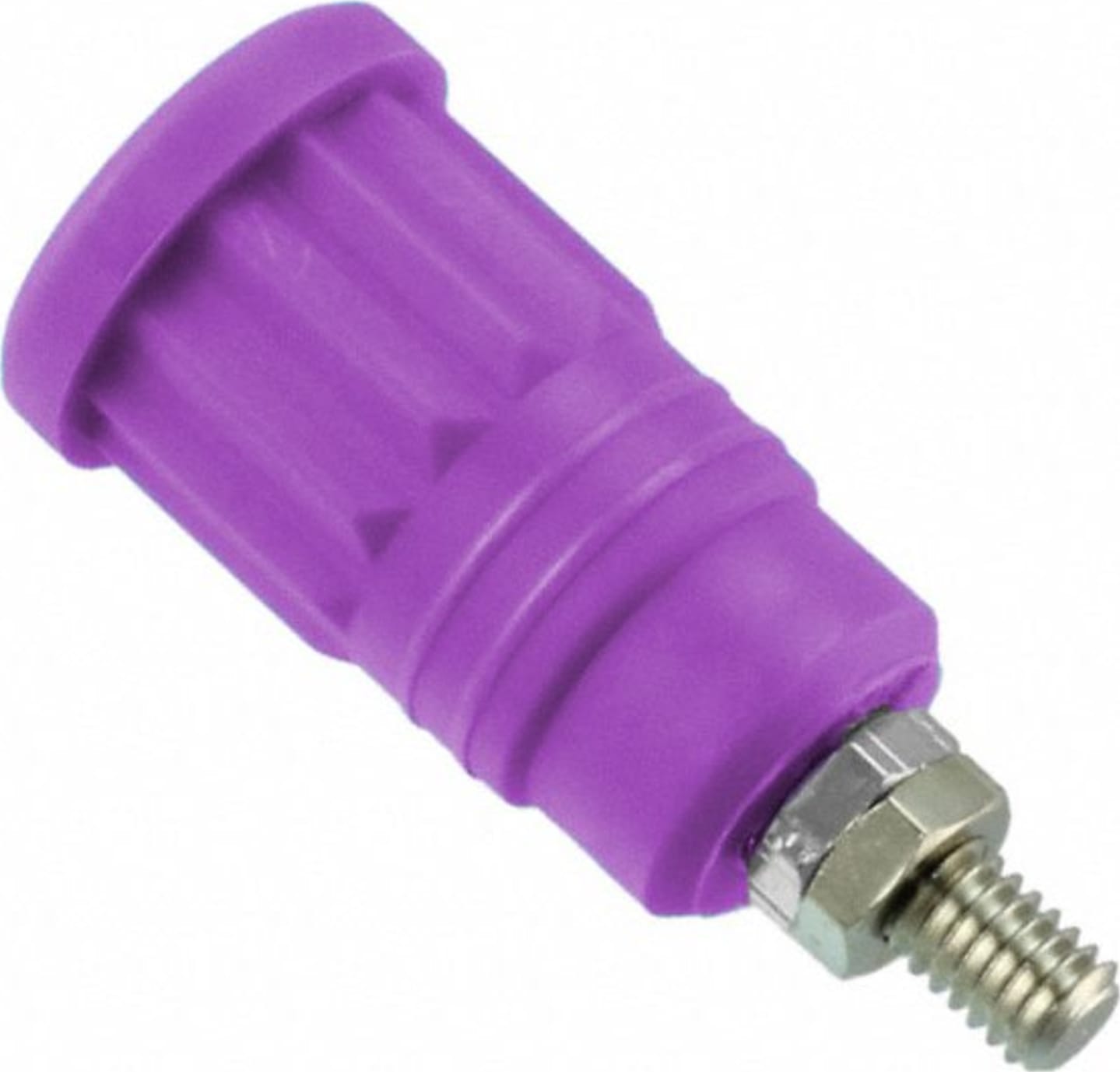Cal Test CT2243-7 4mm Safety Jack, M4 Stud - Push-In, Violet