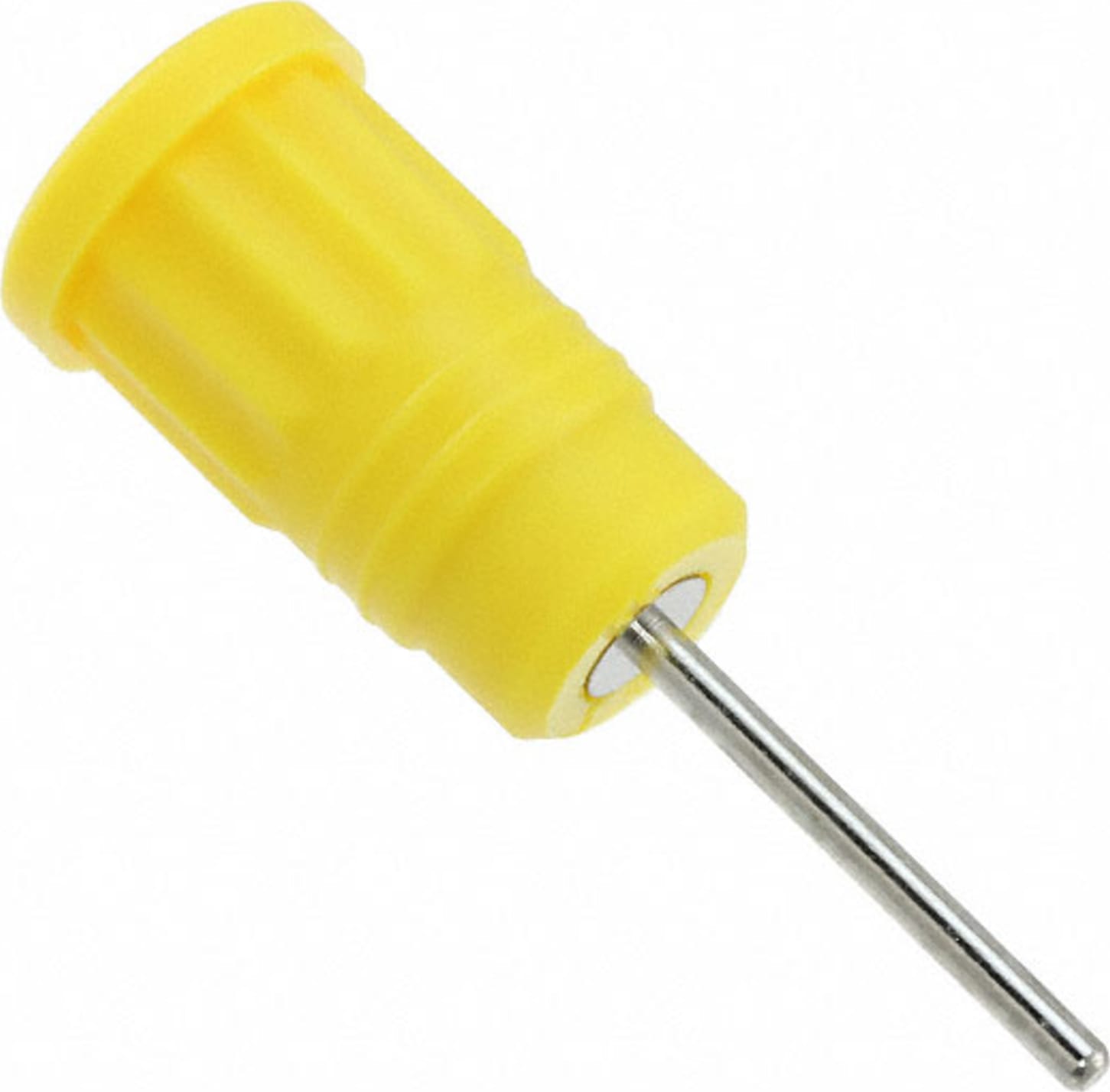 Cal Test CT2913-4 4mm Safety Jack, Long Pin - Push-In, Yellow