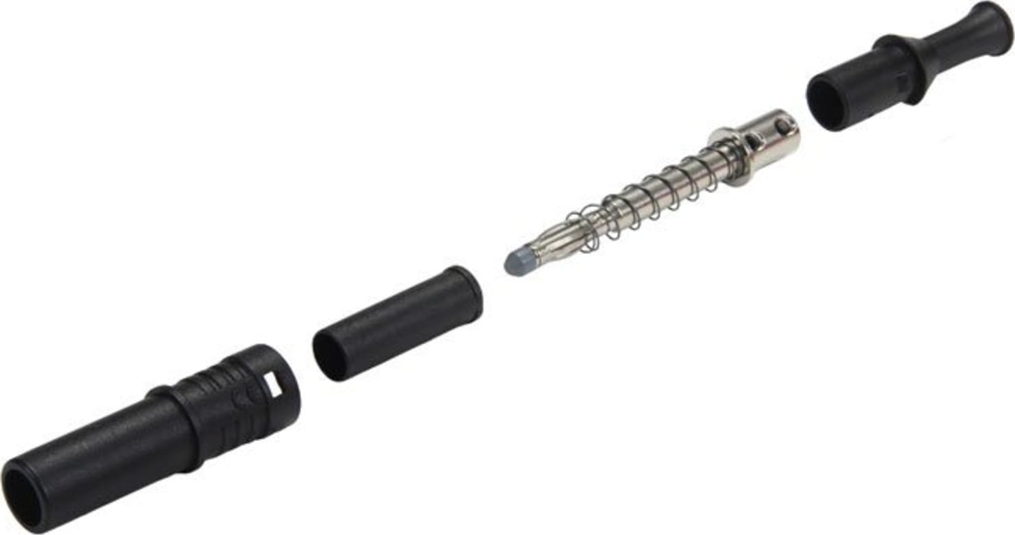 Cal Test CT3201-S-0 4mm Banana Plugs Retractable Sleeve, In-line or Stacking