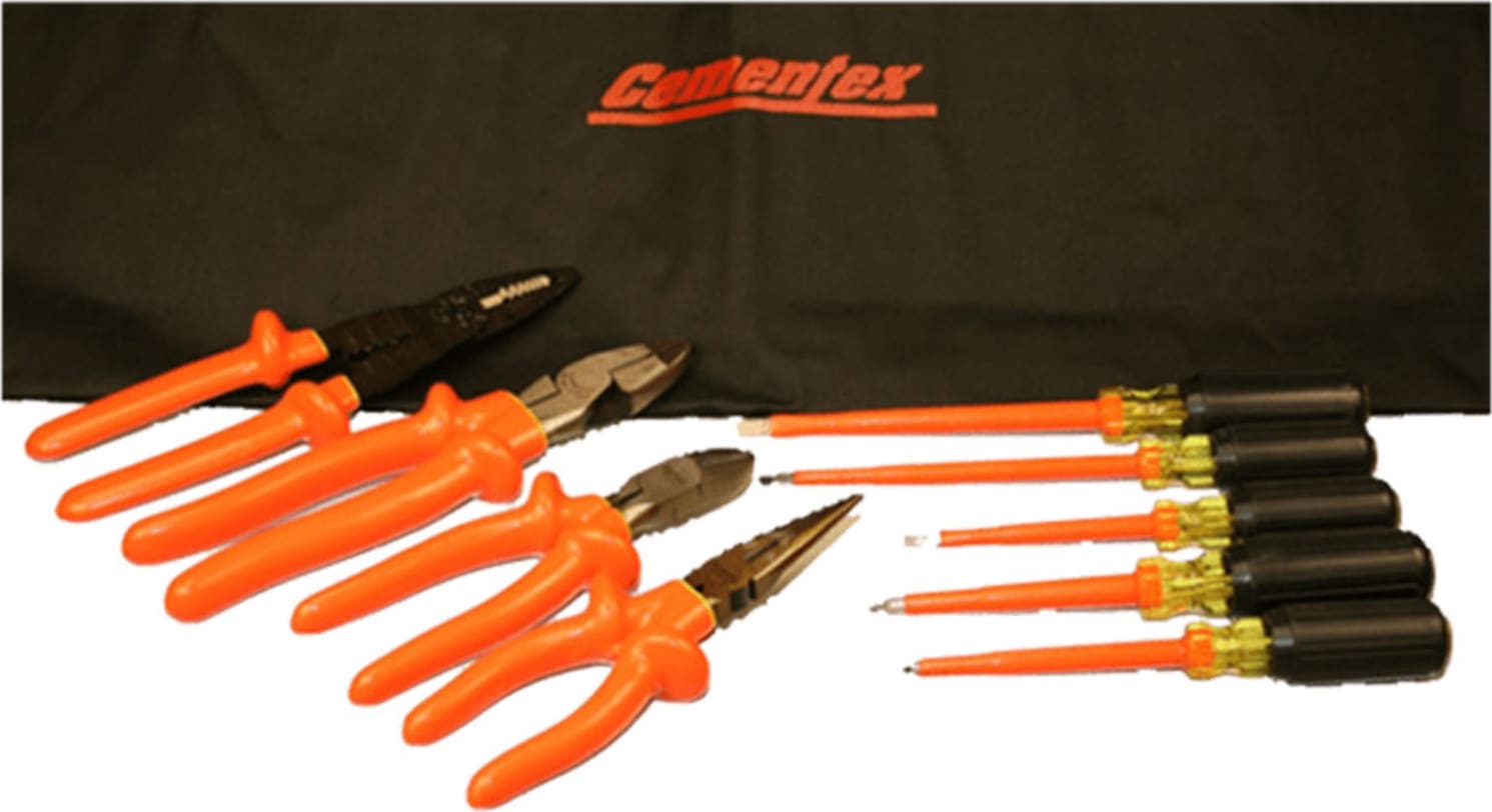 Cementex TR-9BEK-CA Insulated 9Pc Basic Electricians Kit w/Robertsons